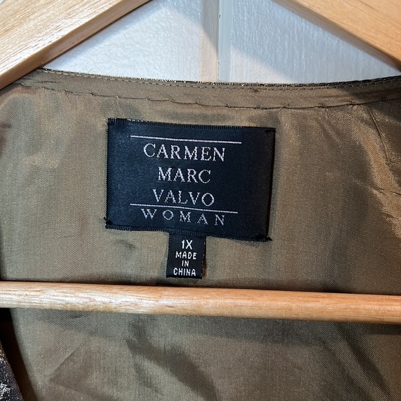 Carmen Marc Valvo Women Formal Top Jacket w gold design - Picture 2 of 15